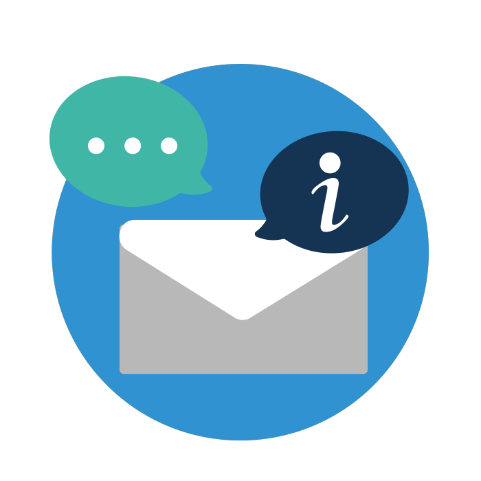 Icon mit E-Mail-Symbol und Sprechblase für E-Mail Marketing