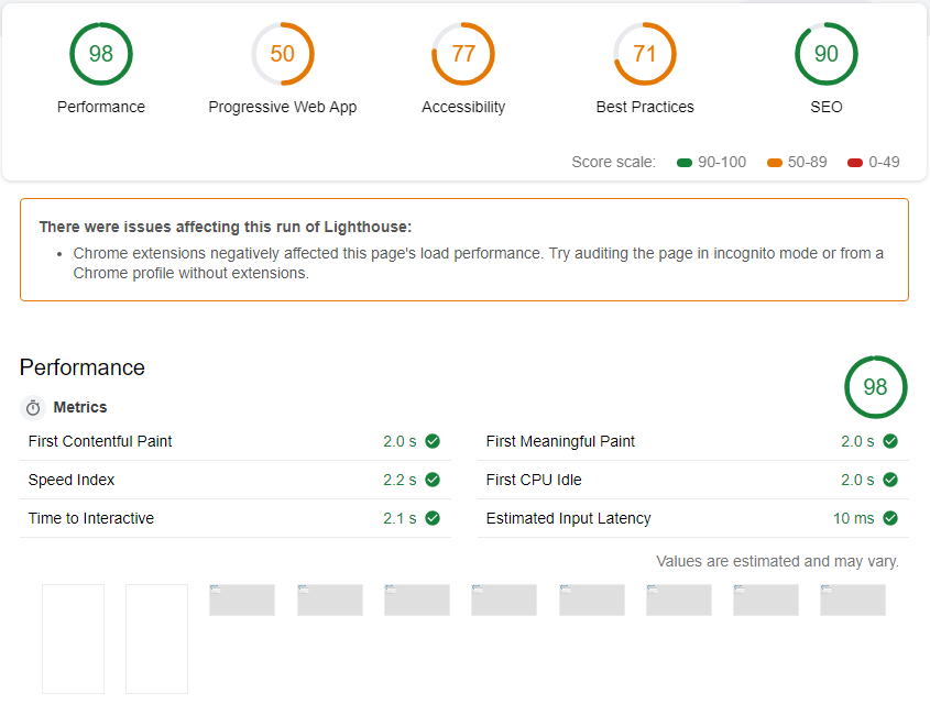 Mit dem Lighthouse-Plugin können Sie Ihren Page Speed analysieren.