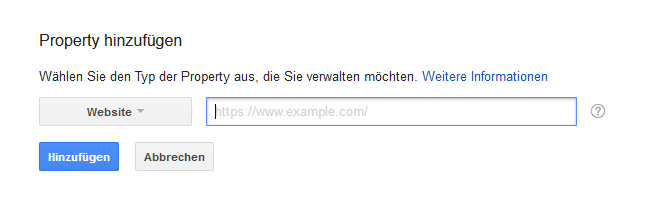 Fügen Sie Ihre Property in der Search Console hinzu.