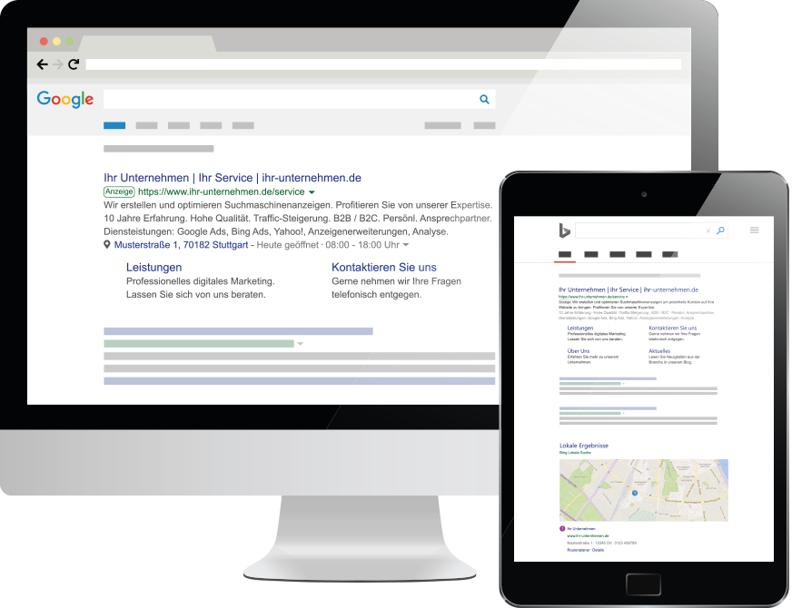 Goolge Anzeige "Ihr Unternehmen" in den Search Engine Result Pages