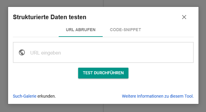 Im Testing-Tool für Strukturierte Daten sieht man schnell Fehler im Code.